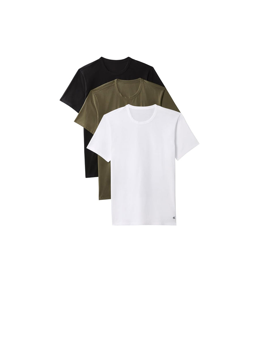 S/s Crew Necl 3Pk - Black White Green