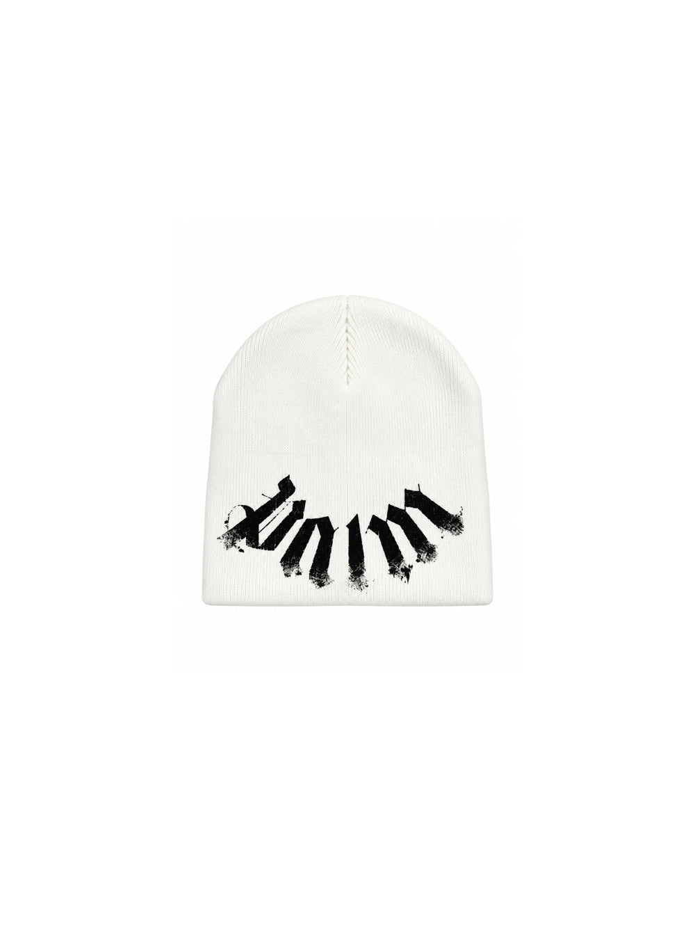 Maxi Logo Beanie - Off White Black — 1