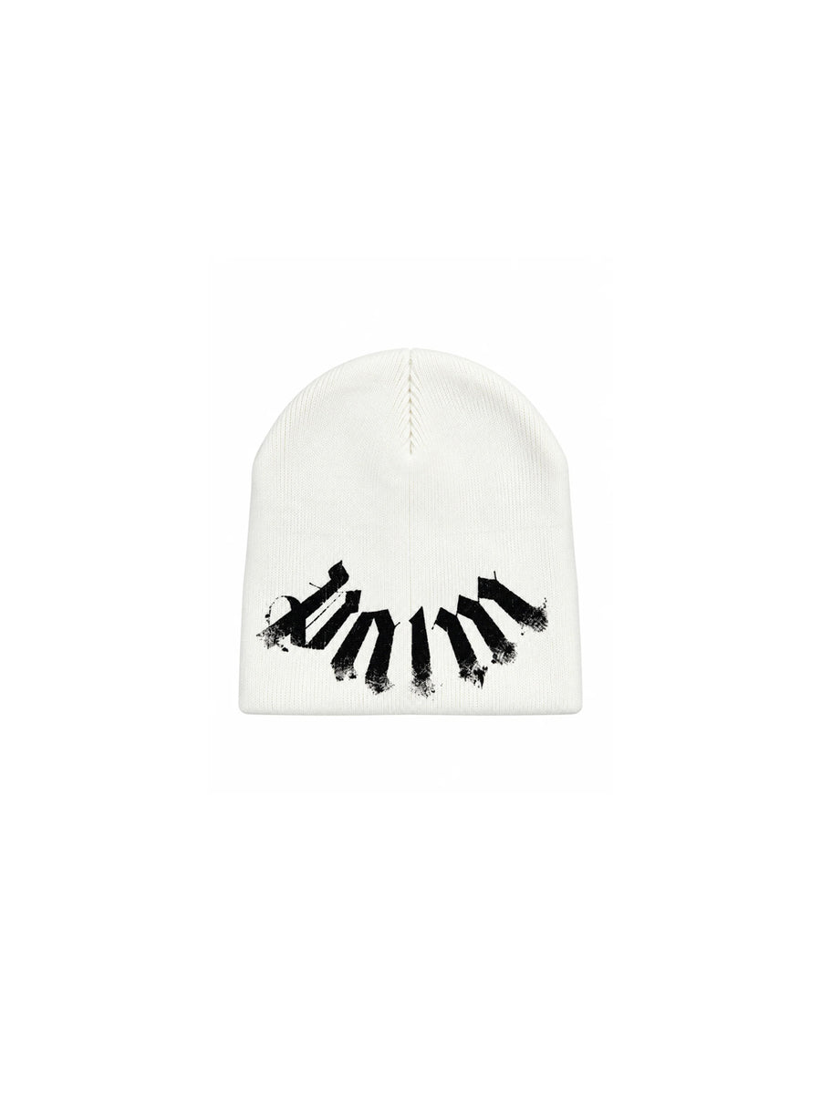 Maxi Logo Beanie - Off White Black