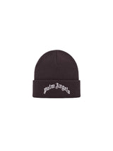 Curved Logo Beanie - Brown Off White