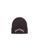 Curved Logo Beanie - Brown Off White