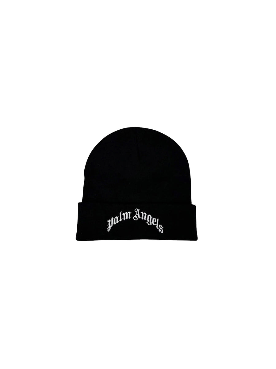 Curved Logo Beanie - Black Off White