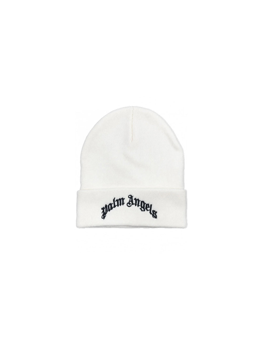Curved Logo Beanie - Off White Black — 1