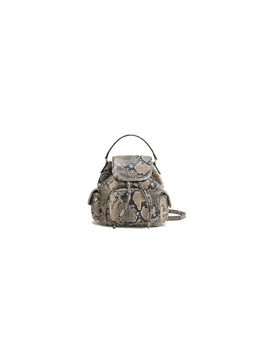 Small Backpack Brianna Python - Beige