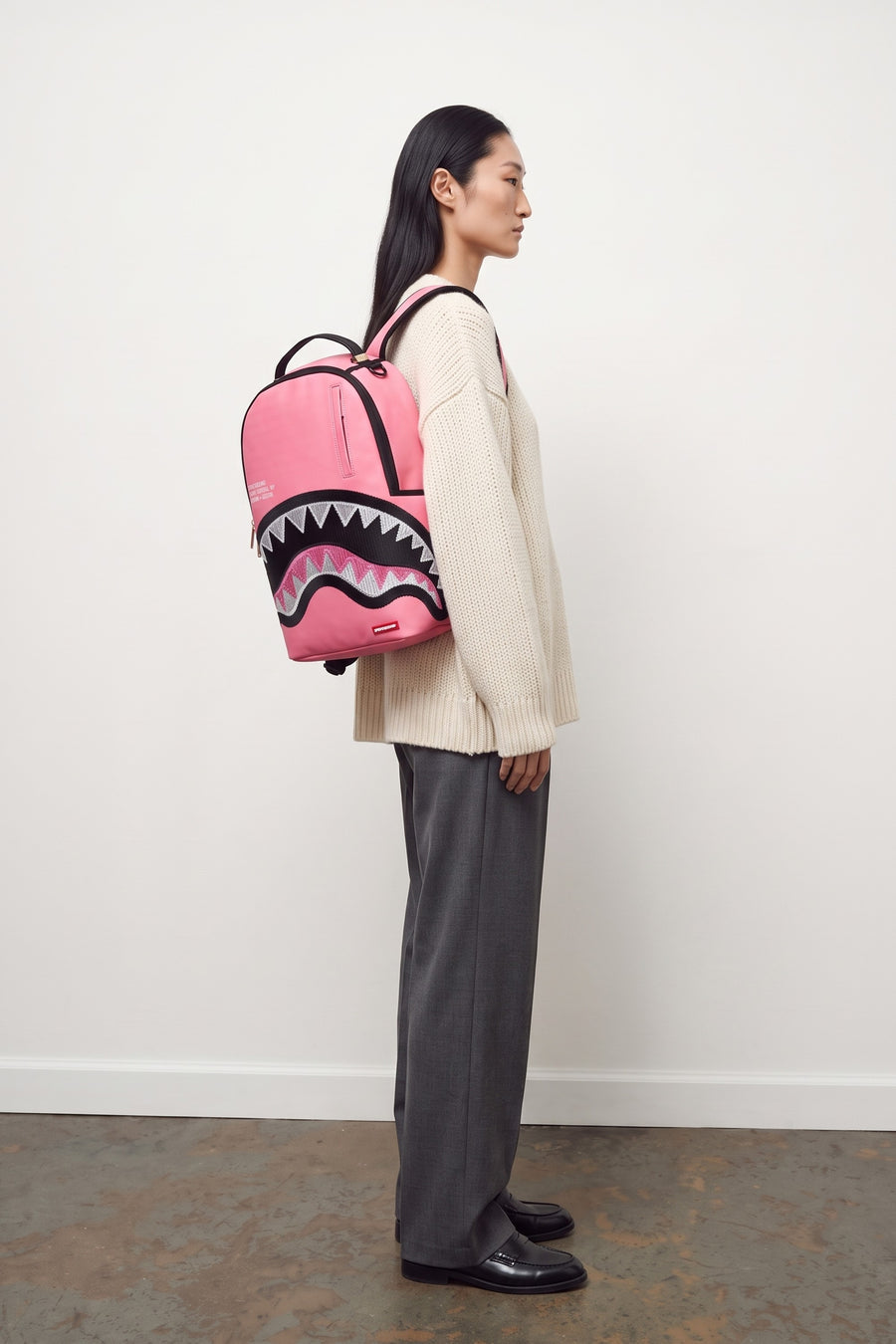 Shark Central Pink Embroidered Shark Backpack