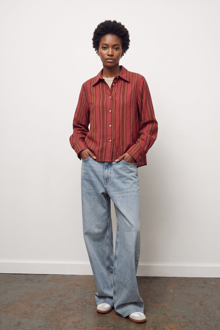 Camicia Colletto Riga 1 - Amarena