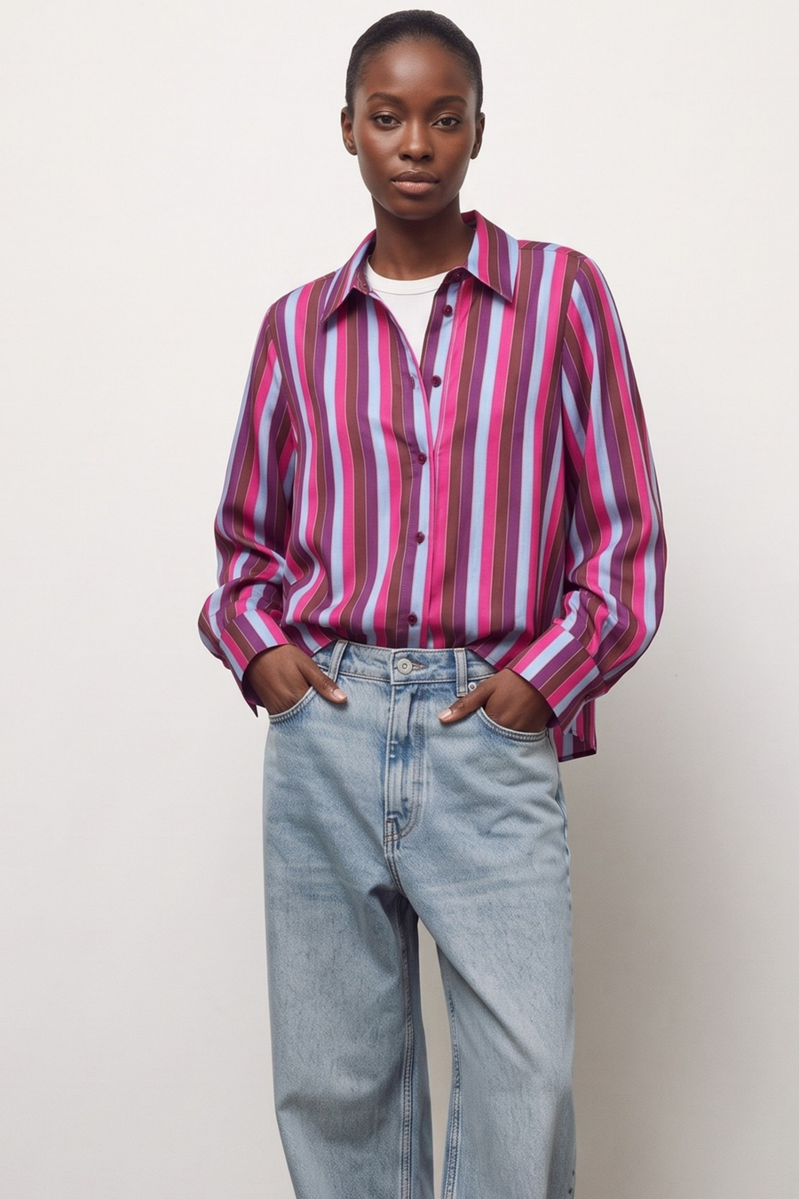 Camicia Colletto Riga 3 - Viola