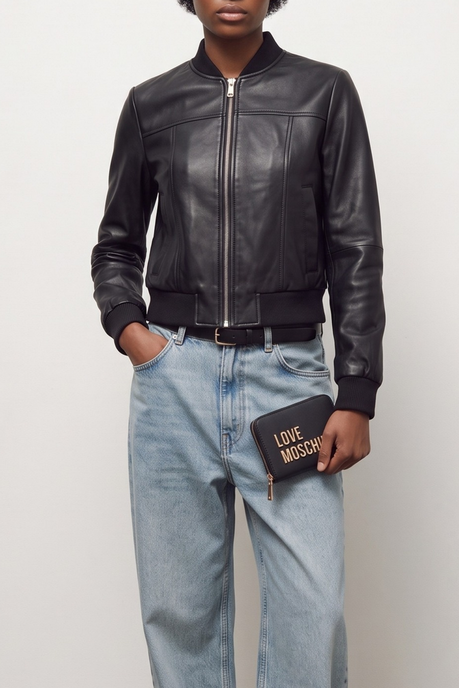 PU GRS Wallet - Gold-Tone Hardware Black