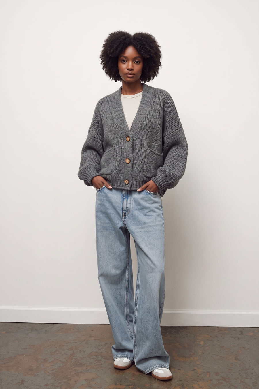 3-Button Jacket With Pockets - Dark Grey