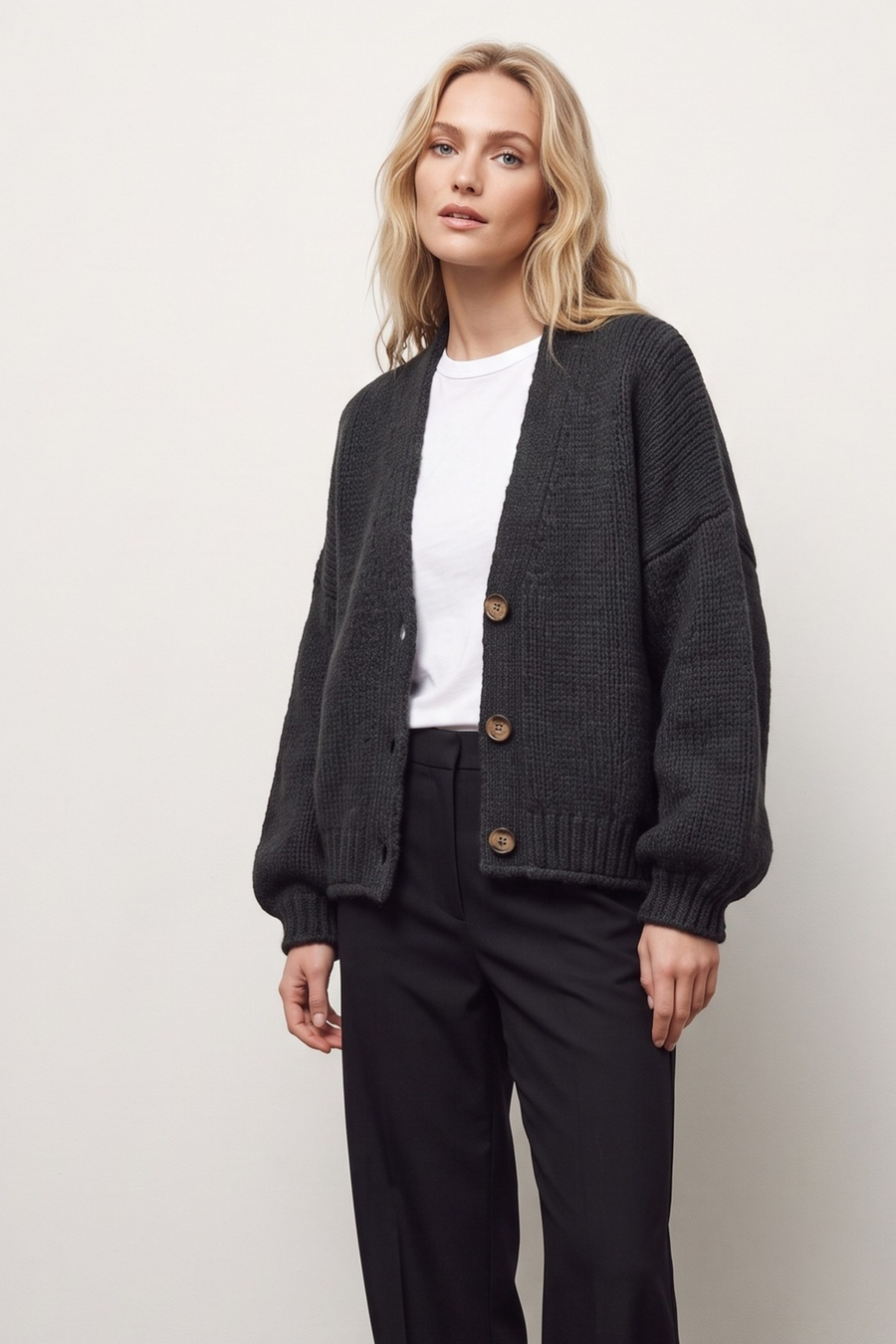 3-Button Jacket With Pockets - Black