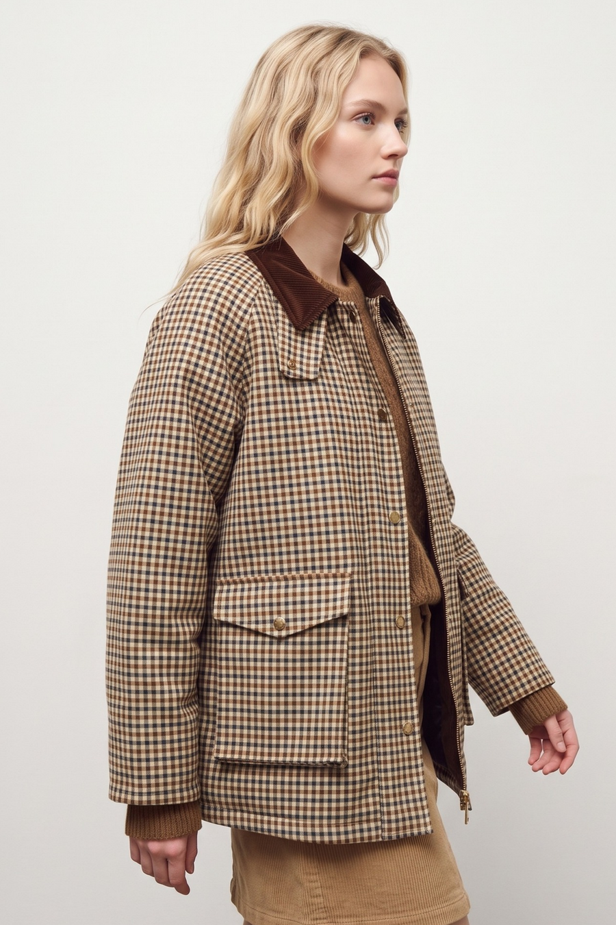 Ladies Jacket - Cream Check