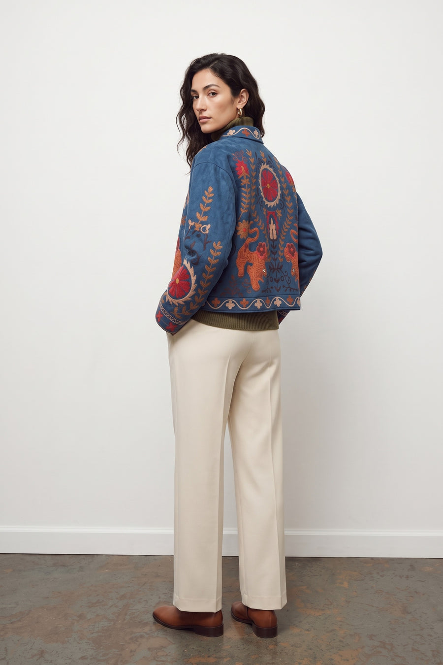 Bomber Ricamo Con Polso Rigato St. Drago - Blu
