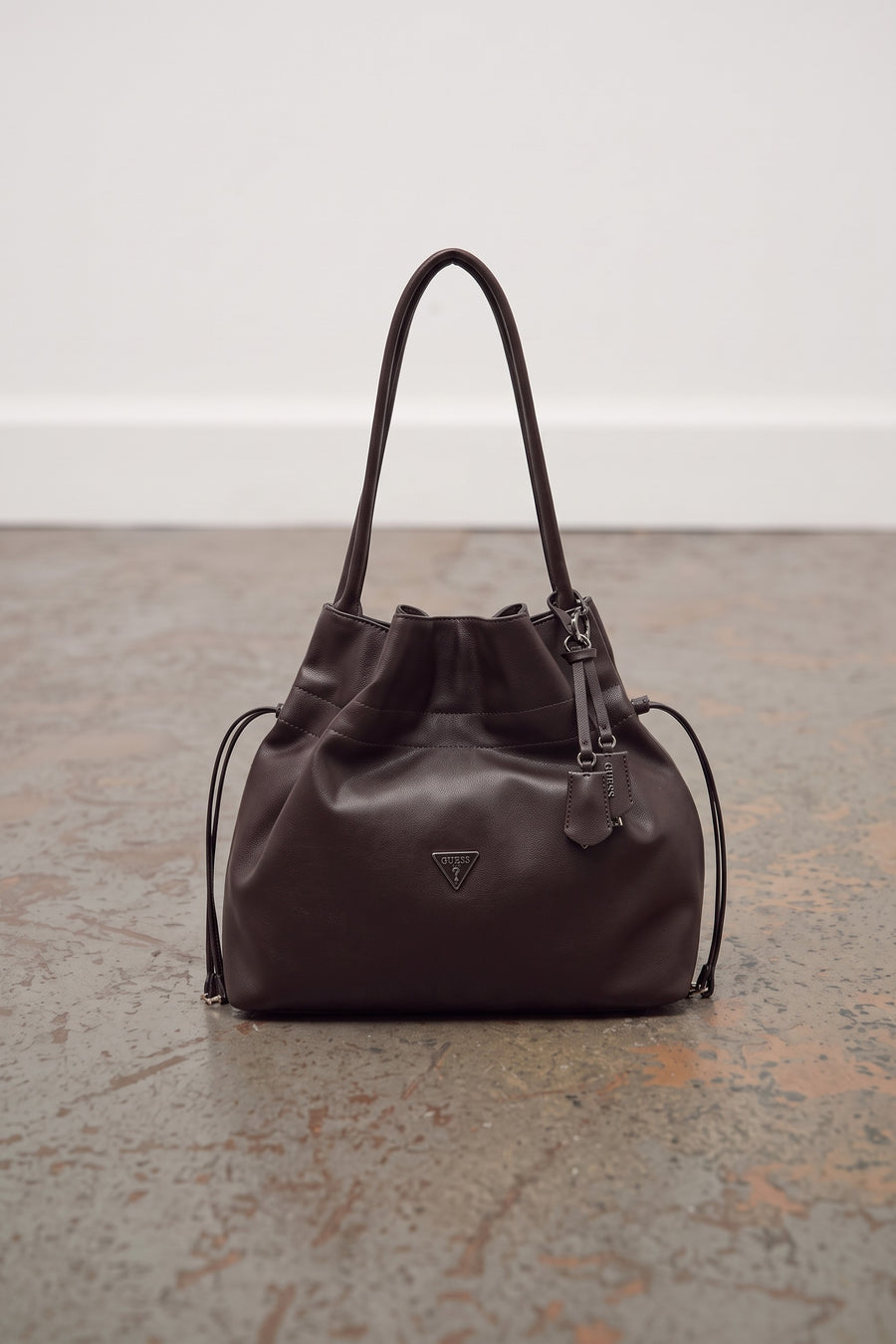 Karima Drawstring Tote - Brown