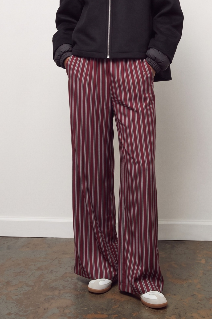 Elastic Trousers Row 6 - Burgundy