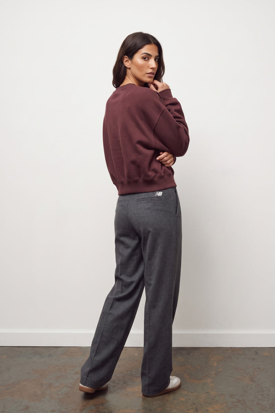 Trackside Fleece Crew - Cherry Leather