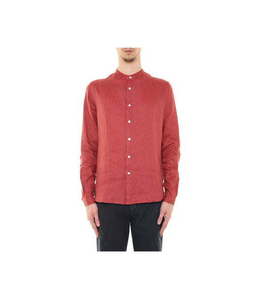 Camicia Lino Coreana - Carminio