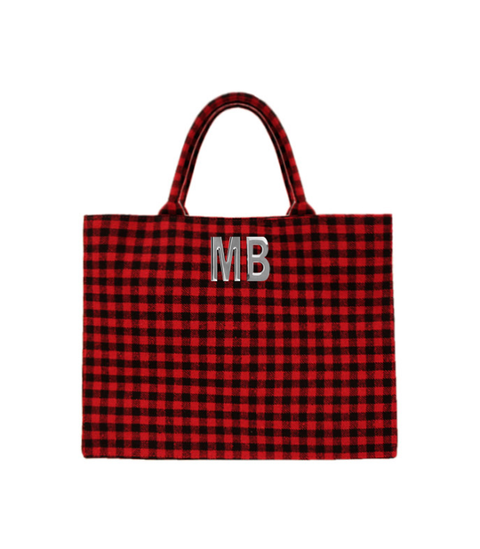 Tote Bag Tartan Mb Metallo - Rosso