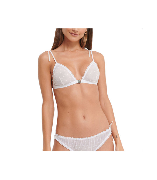 All Over Heart Bralette - White