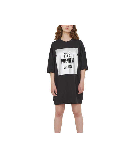 Rona Flee Dress - Black