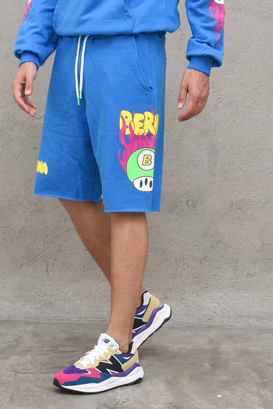 Bermuda Felpa Stampa - Bluette