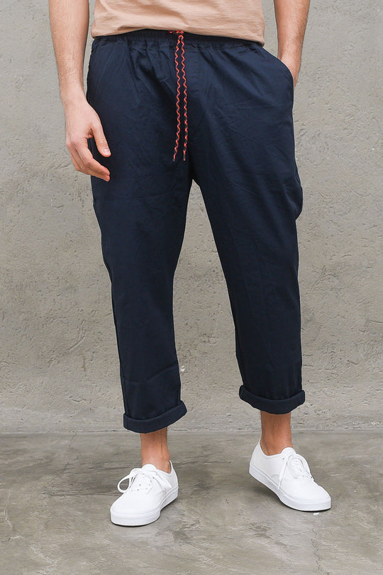 Gabardine Chino With Elastic Waist - Night