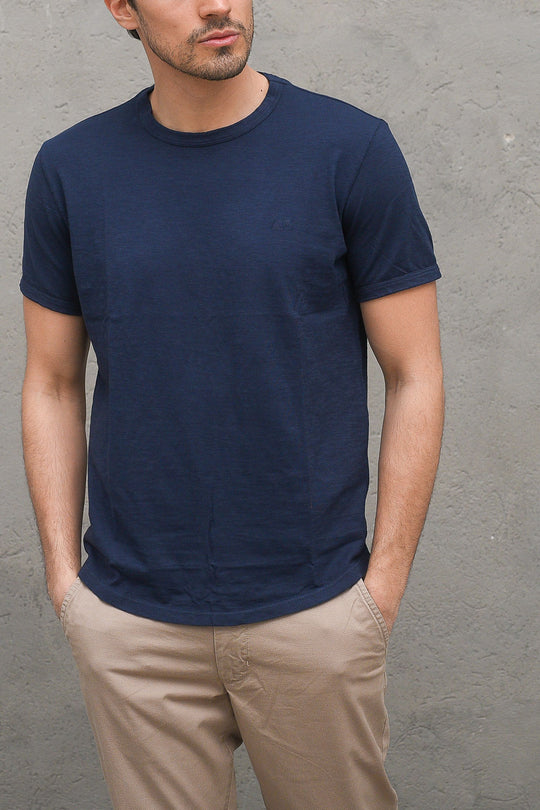 T-shirt Round Fluo Print - Navy Blue