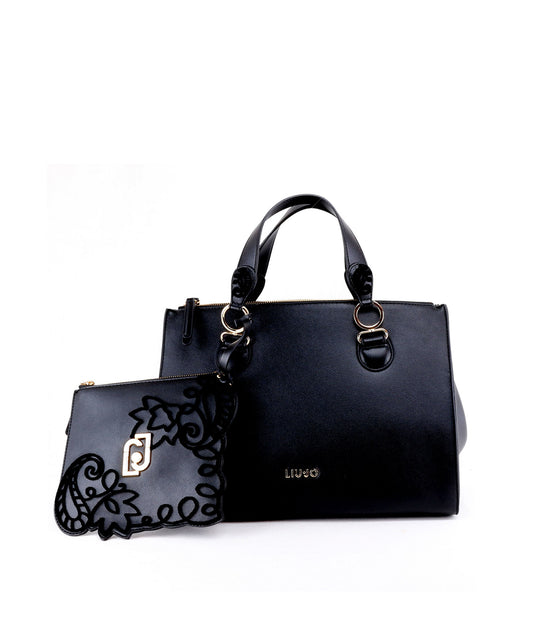 M Double Zip Satchel - Nero