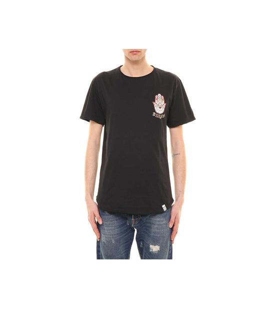 T-Shirt Paricollo Mano - Nero