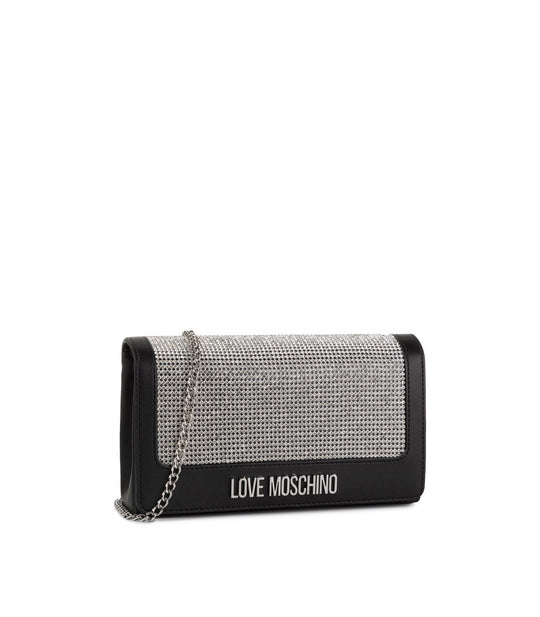 Borsa Pu - Nero + Crystal Argento