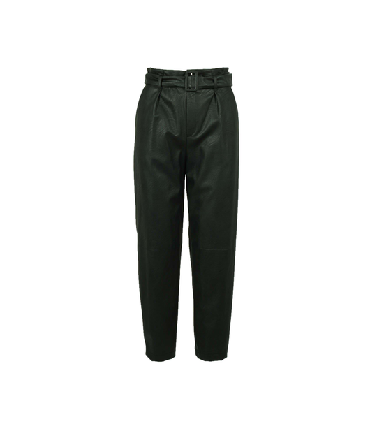 Pantalone Slouchy Ecopelle - Nero