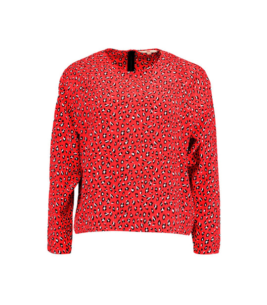Miranda top - fun leopard brilliant red