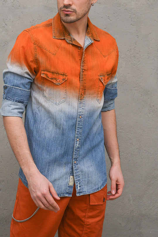 Camicia Jeans Sp - Arancio