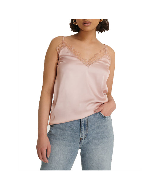 Plain Lace Singlet - Pink