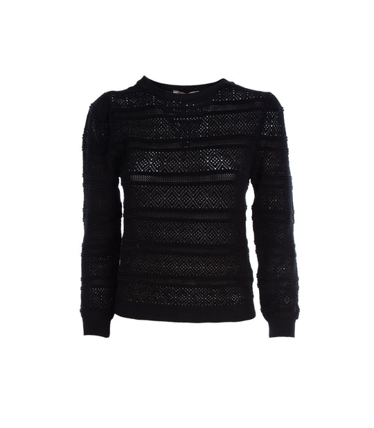 Girocollo Traforato Tubetti - Nero