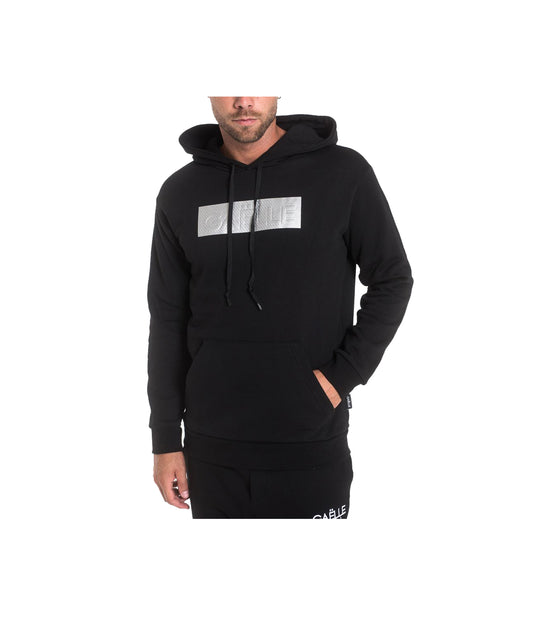 Felpa Con Cappuccio e Applicazioni - Nero