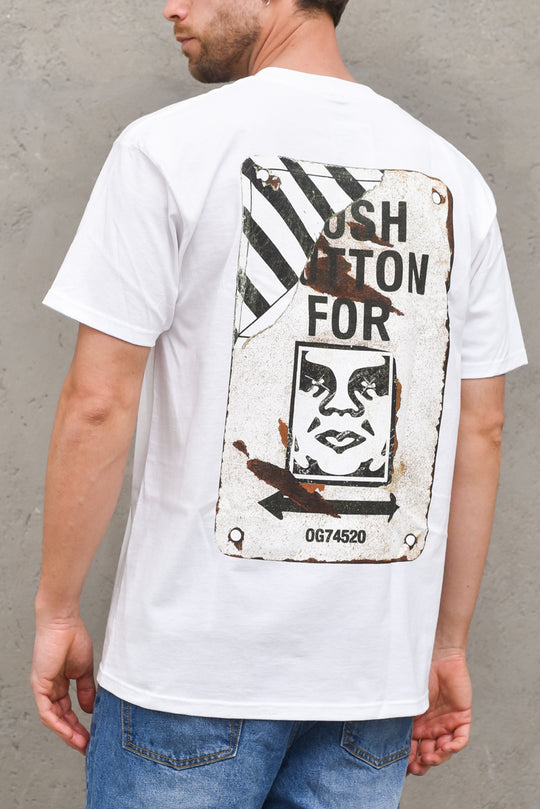 Crosswalk Sign Classi Tee - White