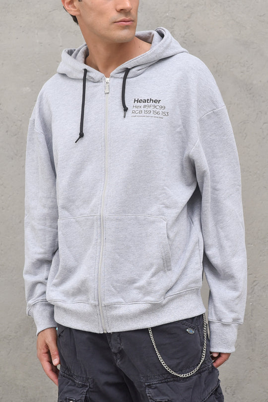 Zoe Unisex Zip Hooded Sweatshirt - Grey Melange