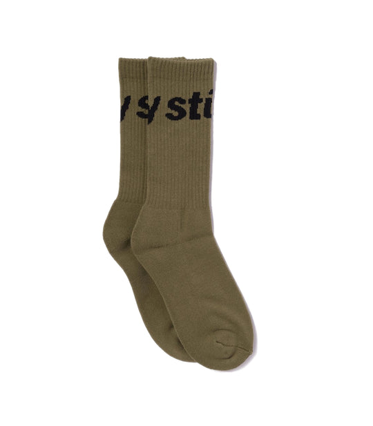 Jacquard Logo Socks - Olive
