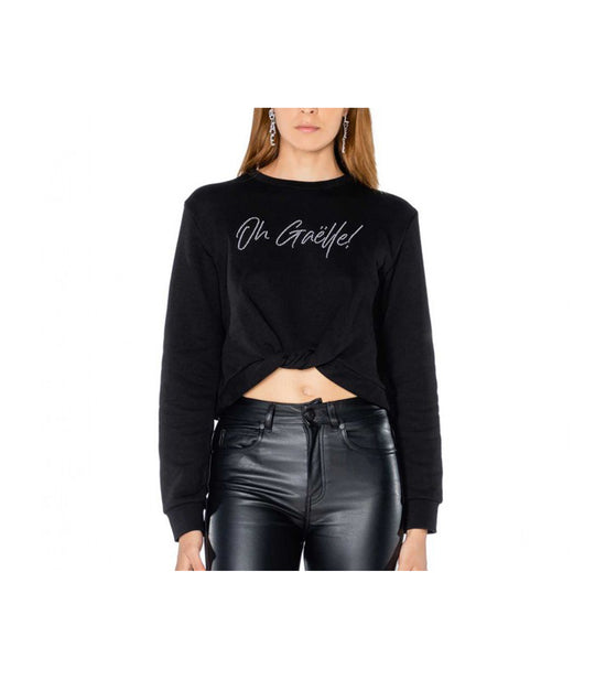 Felpa Corta Con Applicazione Borchie - Nero