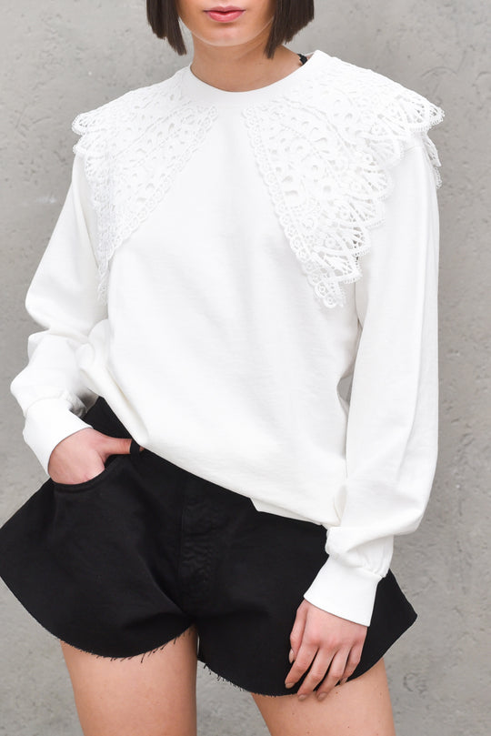 Felpa Colletto - Bianco