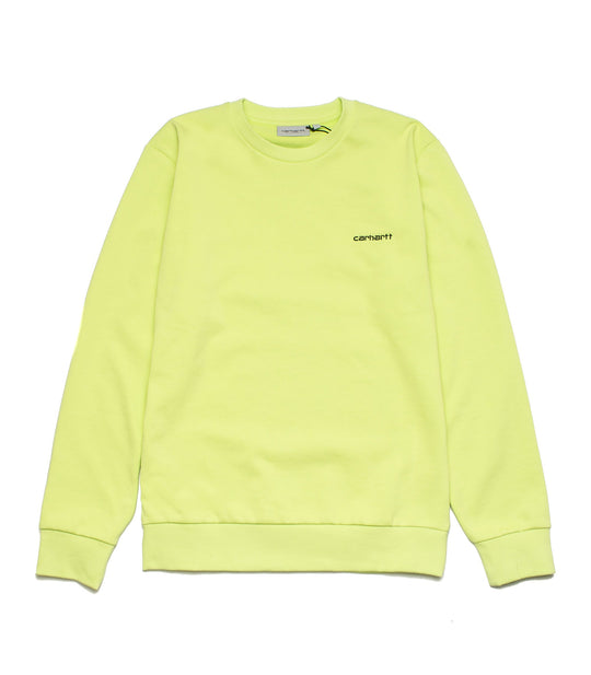 Script Embroidery Sweat - Lime/Black