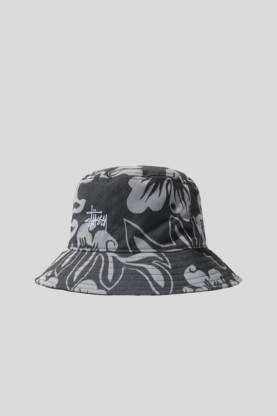Nylon Hawaiian Bucket Hat - White
