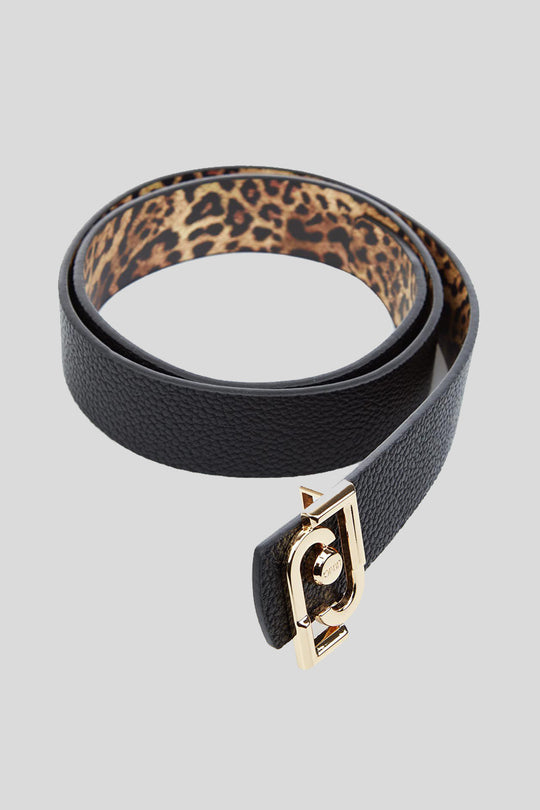 Cintura Reversibile 4 Cm - Nero