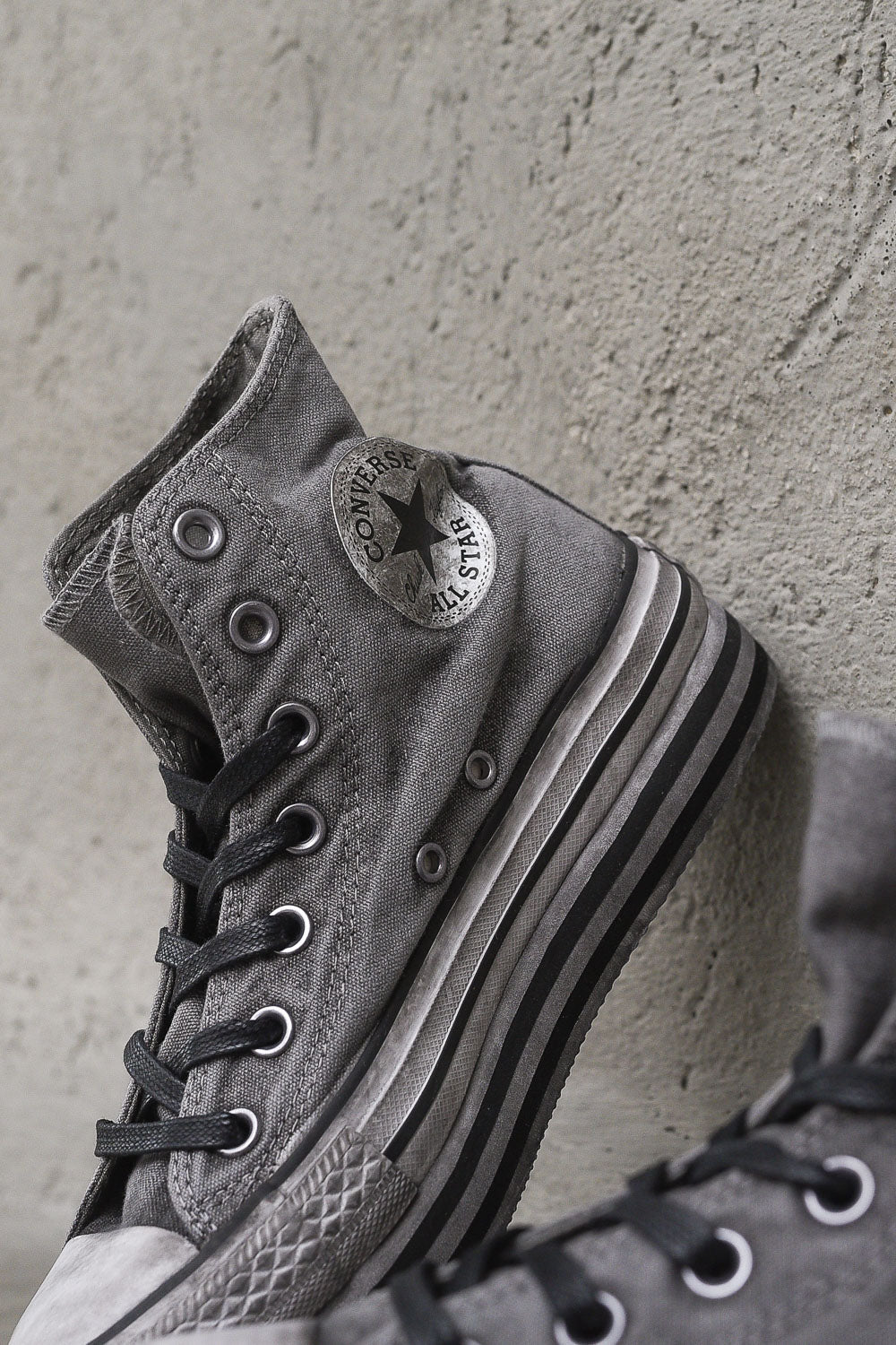 Smoked Canvas Gray Converse Platform Boty Converse Chuck Taylor D
