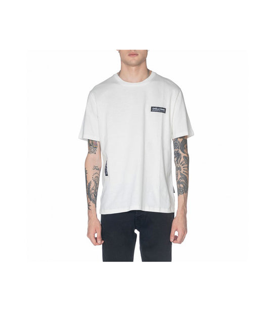 T-Shirt Jersey Mezza Manica Con Etichette - Off White