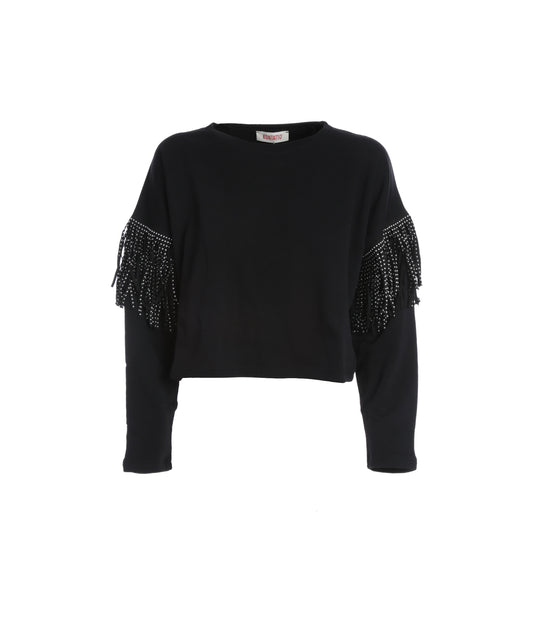 Felpa Frange Rock Donna - Nero