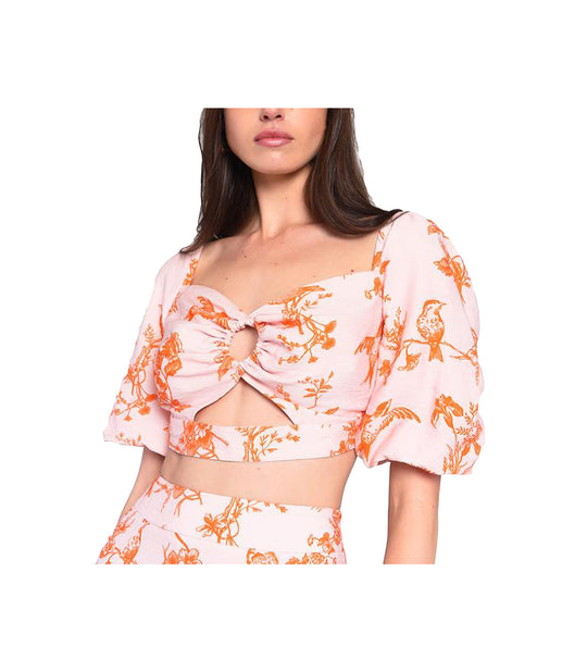 Ladies Top - Pink Orange Floral