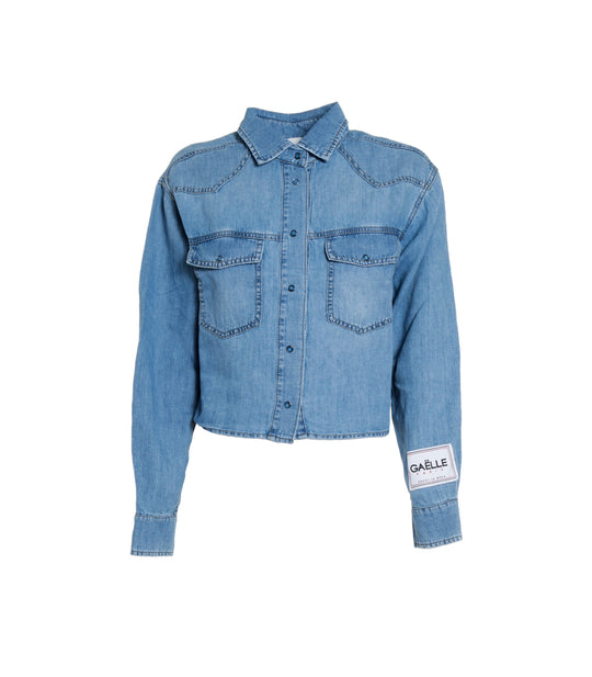 Camicia Cropped Jeans - Denim Blue