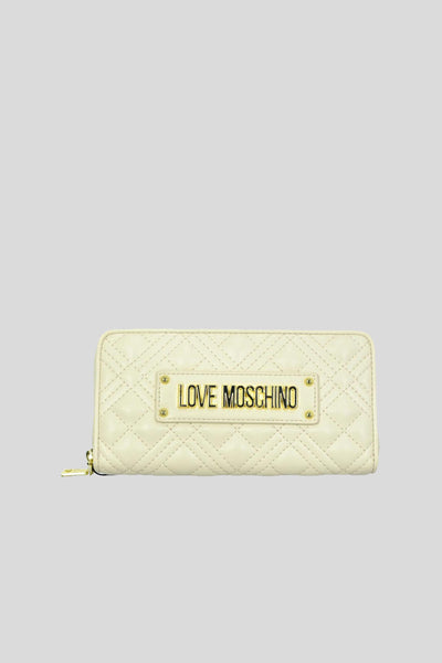 Love Moschino PORTAFOGLIO SAFFIANO PU AVORIO