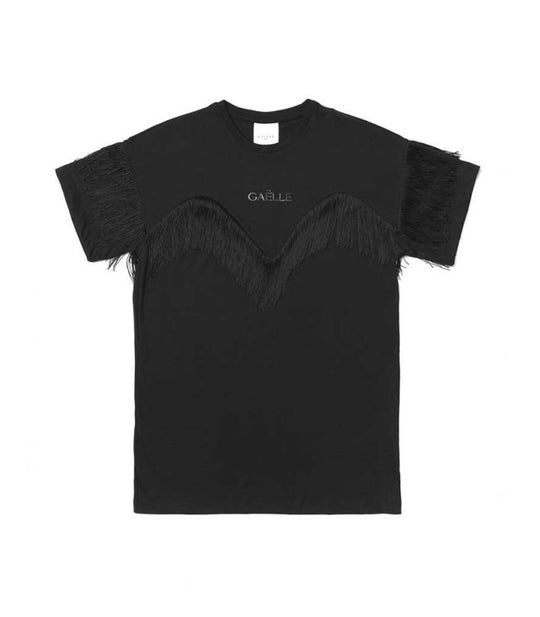 T-shirt Over Abito Jersey G/C M/M + Stampa - Nero